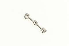 10K White Gold Classic Tiered Diamond Bar Journey Symbol Pendant