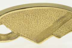 14K Yellow Gold Black Opal Inlay Triangle Bangle Statement Bracelet