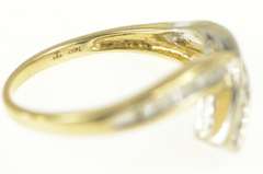 14K Yellow Gold 0.36 Ctw Diamond Two Tone Bypass Statement Ring
