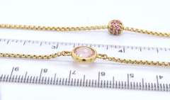 David Yurman 18kt Rose Quartz and Pink Sapphire Station Necklace