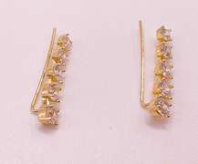 14kt Solid Yellow Gold & Diamond Earrings