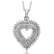 1/2ct Diamond Heart Necklace in Sterling Silver