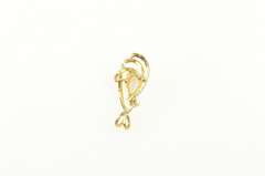 14K Yellow Gold Pear Syn. Opal Diamond Accent Classic Pendant