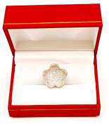 Stunning .925 Sterling Silver Floral Pendant with Dazzling CZ's!