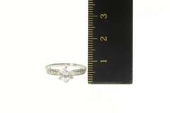 10K White Gold 1.55 Ctw Sapphire Diamond Travel Engagement Ring