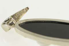 Sterling Silver Carved Onyx Floral Rose Bouquet Statement Pendant