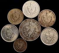 Lot Of 7 Scarce Cuban Coins