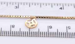 Fabulous Yellow Gold 3 Charms Box Chain Bracelet