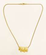 18kt Solid Yellow Gold and Diamond Fringe Pendent Necklace