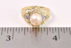 Simply Beautiful Pearl Ring In 14K Yellow Gold