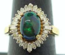 Enchanting Garden Green Opal Ring with Gold Plated Silver and Diamond Accents