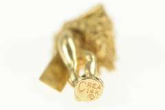 14K Yellow Gold 3D Articulated Hula Dancer Skirt Hawaii Charm/Pendant