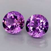 Glittering 6.34ct 10mm violet Amethyst pair
