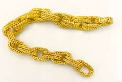 18kt Solid Yellow Gold Double Woven Link Bracelet