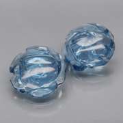 Translucent! 2.87ct London blue Topaz flower carvings