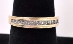Solid Diamond Ring In 14K Yellow Gold