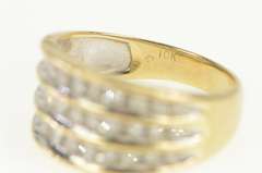 10K Yellow Gold 0.50 Ctw Tiered Row Diamond Statement Band Ring