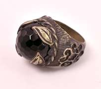 Amazing Vintage Style 12.81CTS Black Onyx Ring in Sterling Silver