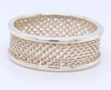 925 Sterling Silver Tiffany & Co Mesh Wide Band