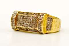 10kt Solid Yellow Gold & Diamond Men's Ring