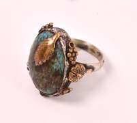 Tasteful 13.35CTS Turquiose Ring in Sterling Silver