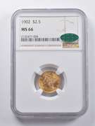 MS66 1902 $2.50 Liberty Head Gold Quarter Eagle CAC NGC