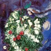 Bouquet with Flying Lover by Chagall (1887-1985)