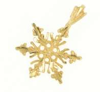 14K Yellow Gold Snowflake Classic Winter Holiday Symbol Charm/Pendant