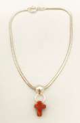 Sterling Silver Snake Chain Bracelet with Cross Charm