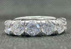 STUNNING 3.00 CARATS T.W. ROUND SIX STONE DIAMOND HALF-ETERNITY BAND IN 14K WHITE GOLD