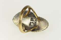 Gold Filled Nephrite Southwestern Feather Leaf Vintage Ring