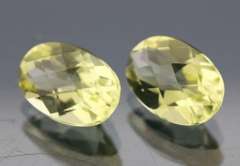 Checker top 5.76ct Lemon Quartz pair