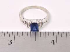 Endearing Blue Sapphire Ring In White Gold