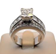 2.55 CARATS ! GORGEOUS 14KT SOLID WHITE GOLD DIAMOND ENGAGEMENT RING- 2.55 CARATS!