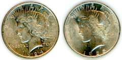 2 Different Peace Silver Dollars: 1924 & 1925