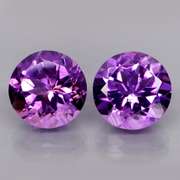 Stunning 6.43ct violet Amethyst solitaire pair