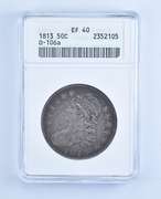 EF40 1813 Capped Bust Half Dollar - O-106a - Graded ANACS