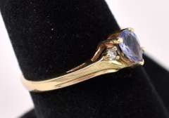 Lovely Purple Iolite Ring In 14K Yellow Gold