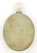 Large Signed Native American Sterling Scrimshaw Pendant