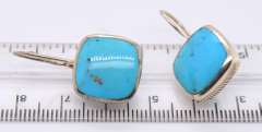 Vintage 925 Sterling Silver Turquoise Dangle Earrings