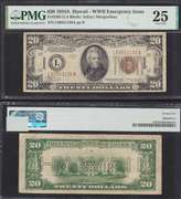 $20 1934-A Hawaii Fr. 2305 WWII Emergency Issue PMG Very Fine 25