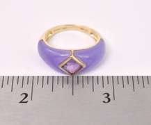 Enchanting Purple Amethyst Ring In 14K Yellow Gold