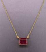 14kt Yellow Gold & Ruby Pendant Necklace