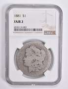 FAIR 2 1881 Morgan Silver Dollar NGC Lowball Low Ball