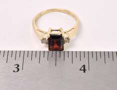 Amazing Garnet Ring In 14K Yellow Gold