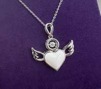 Sterling silver with Dancing Moissanite stone pendant