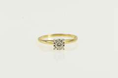 14K Yellow Gold 1950's 0.16 Ct Diamond Solitaire Engagement Ring