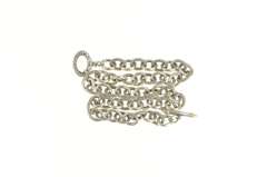 Sterling Silver Designer Ornate Cable Link Toggle Chain Necklace