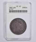 EF40 1837 Capped Bust Half Dollar O-117 ANACS