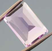 Bright violet 6.53ct emerald cut Amethyst